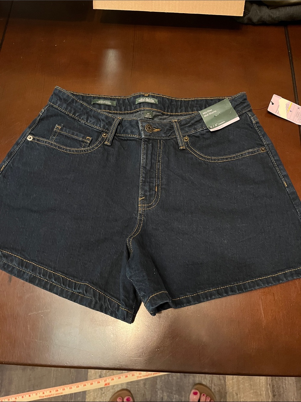 wild fable Dark Blue High-Rise Denim Shorts